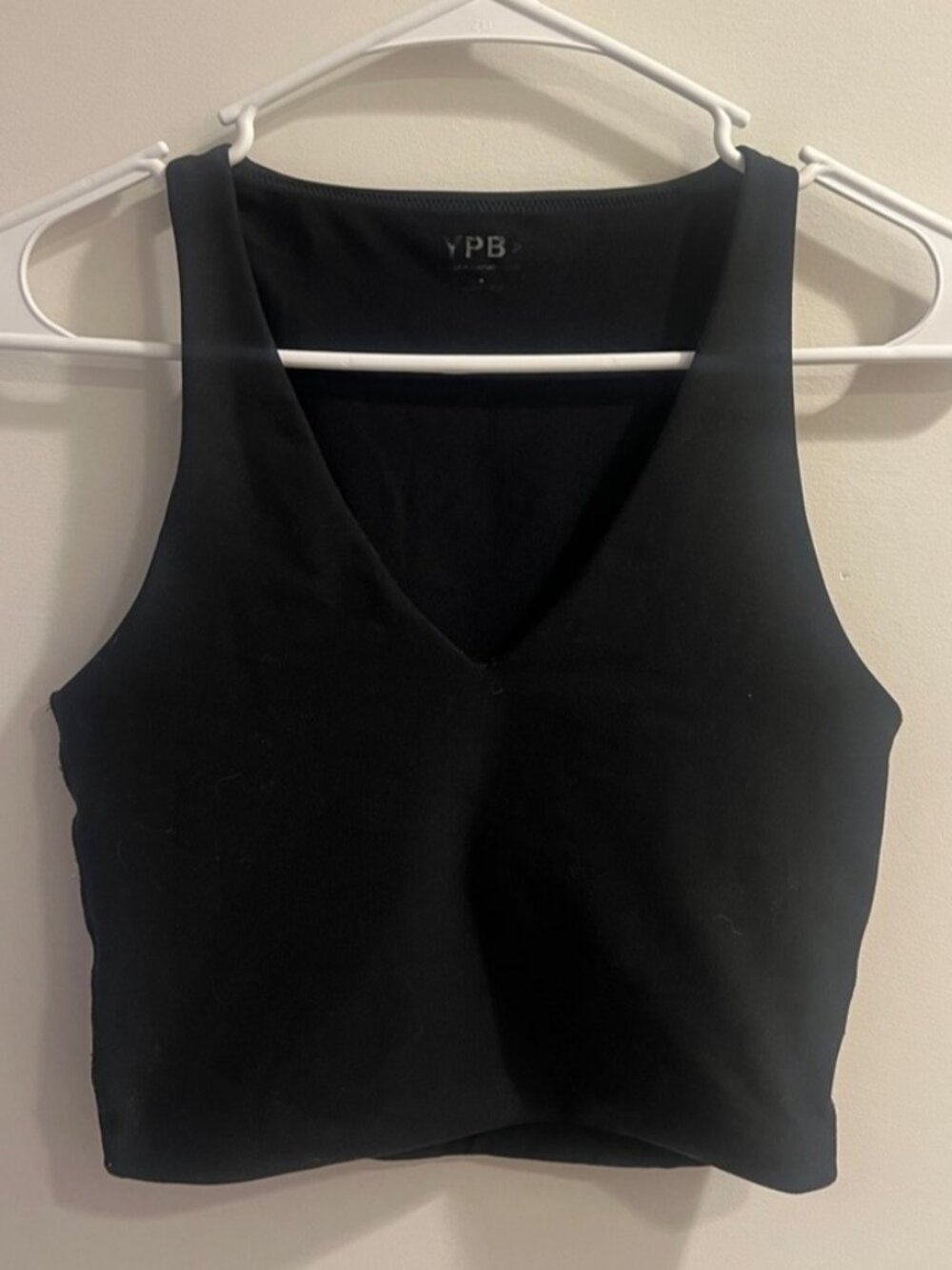 Black V-Neck Crop Tank Top